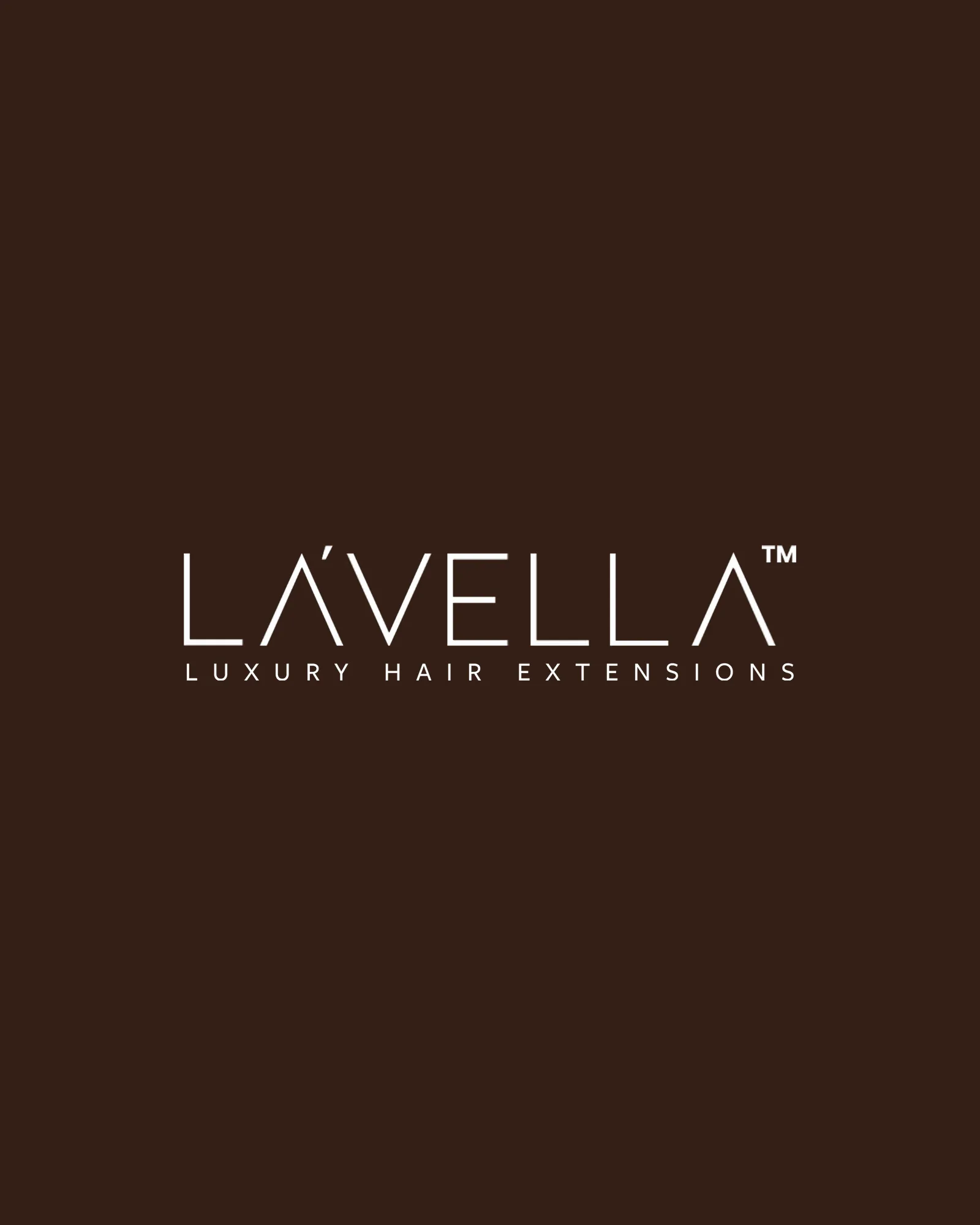 The La'Vella Luxury Hair Extensions logo in white on dark brown.